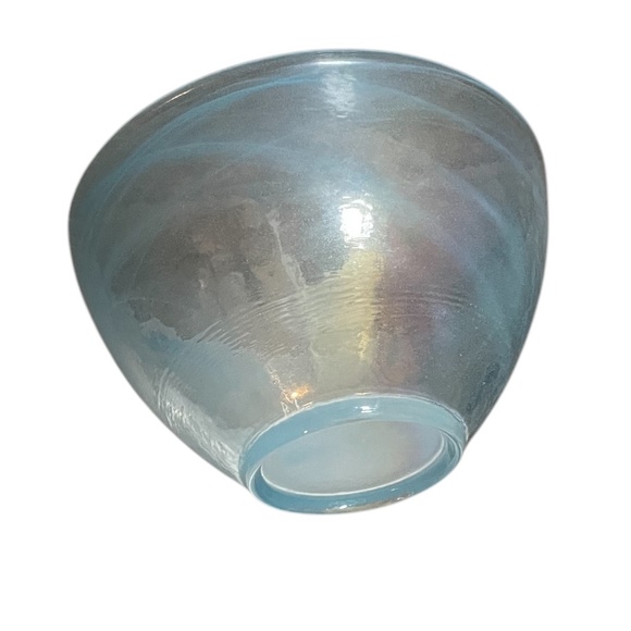 Opalescent Blue Swirl Iridescent Cereal/Dessert Bowls Scandinavisch Design, NEW - Picture 6 of 6